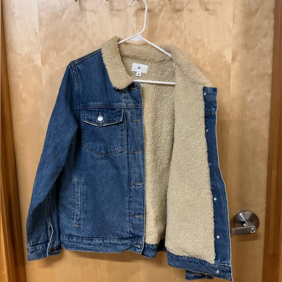 BP Denim Oversize Trucker Jacket Faux Shearling Neck & Lined Inside 🔥 - Picture 2 of 15